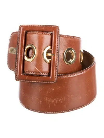 Pre-owned Gianfranco Ferre Wide Leather Belt In Brown