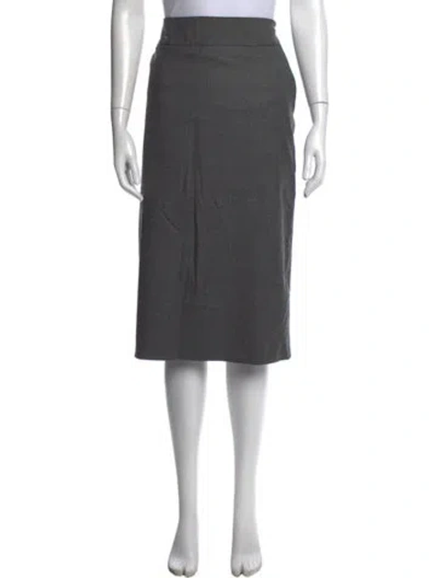 Pre-owned Gianfranco Ferre Wool Midi Length Skirt In Grey