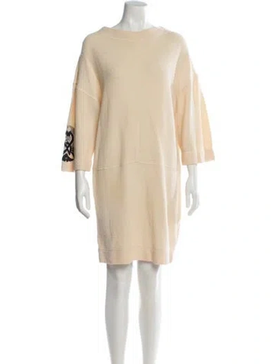 Pre-owned Gianfranco Ferre Wool Mini Dress In Neutral
