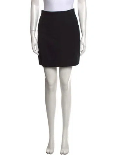 Pre-owned Gianfranco Ferre Wool Mini Skirt In Black
