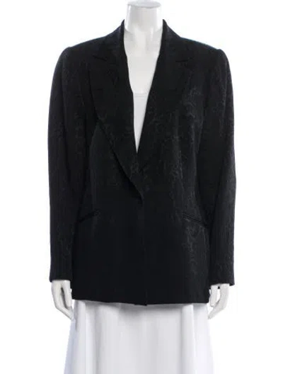 Pre-owned Gianfranco Ferre Wool Patterned Blazer In Black