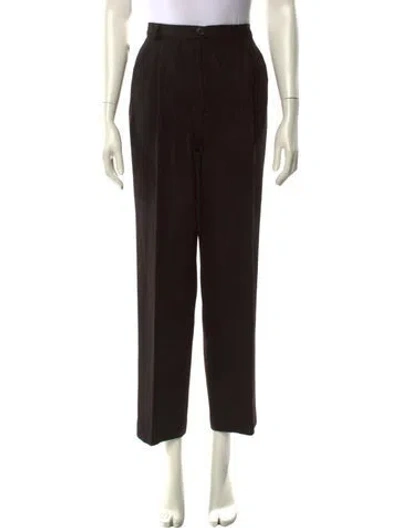 Pre-owned Gianfranco Ferre Wool Straight Leg Pants In Black