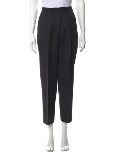 Pre-owned Gianfranco Ferre Wool Straight Leg Pants In Black