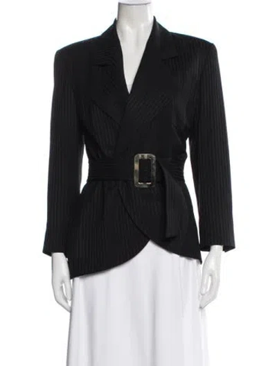 Pre-owned Gianfranco Ferre Wool Striped Blazer In Black