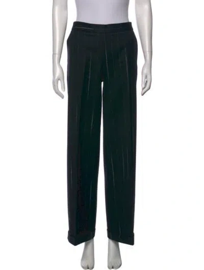 Pre-owned Gianfranco Ferre Wool Wide Leg Pants In Black