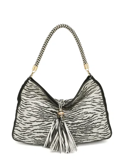 Pre-owned Gianfranco Ferre Zebra-pattern Leather-trim Shoulder Bag