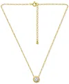 Giani Bernini (1 1/4 Cttw) 6mm Round Cubic Zirconia With Polished Rope Style Border Necklace. 16" + 2" Extender. 1 In Gold