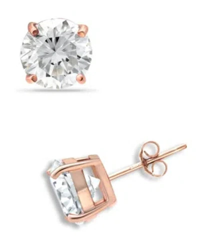 Giani Bernini 18k Gold Over Sterling Silver Earrings, Cubic Zirconia (4 Ct. T.w.) In Rose Gold