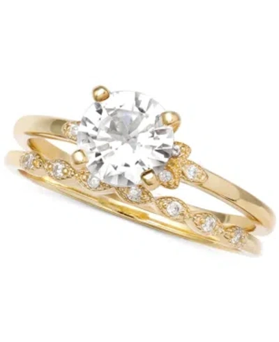 Giani Bernini 2-pc. Cubic Zirconia Wedding Set, Created For Macy's In Gold