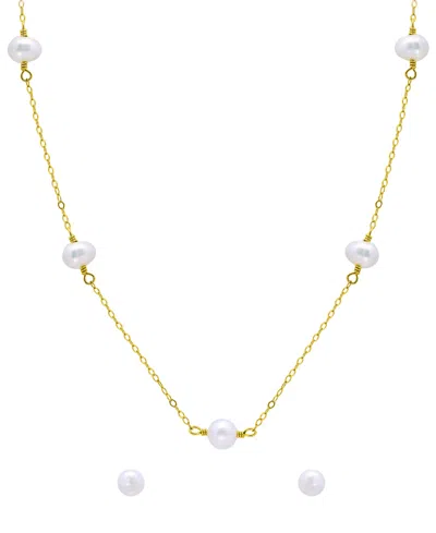 Giani Bernini 2-pc. Freshwater Pearl Necklace And Stud Earrings Set In Gold