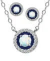 Giani Bernini 2-pc. Set Blue Topaz, Cubic Zirconia & Enamel Pendant Necklace & Matching Stud Earrings (also In Ame In Metallic