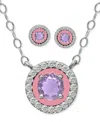 Giani Bernini 2-pc. Set Blue Topaz, Cubic Zirconia & Enamel Pendant Necklace & Matching Stud Earrings (also In Ame In Metallic