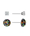 Giani Bernini 2-pc. Set Cubic Zircona Solitaire & Cluster Stud Earrings In Sterling Silver, Created For Macy's In Multi