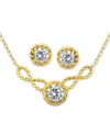 Giani Bernini 2-pc. Set Cubic Zirconia (2-7/8 Ct. T.w.) Infinity Rope Frontal Necklace & Round Rope Border Stud Ea In Gold