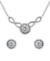 Giani Bernini 2-pc. Set Cubic Zirconia (2-7/8 Ct. T.w.) Infinity Rope Frontal Necklace & Round Rope Border Stud Ea In Silver