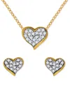 GIANI BERNINI 2-PC. SET CUBIC ZIRCONIA HEART CLUSTER PENDANT NECKLACE & MATCHING STUD EARRINGS IN 18K GOLD-PLATED 