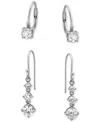 Giani Bernini 2-pc. Set Cubic Zirconia Leverback & Dangle Drop Earrings In Sterling Silver, Created For Macy's In Silver