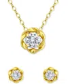Giani Bernini 2-pc. Set Cubic Zirconia Love Knot Pendant Necklace & Matching Stud Earrings In 18k Gold-plated Ster In Gold