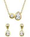 Giani Bernini 2-pc. Set Cubic Zirconia Pear & Round Pendant Necklace & Drop Earrings In Sterling Silver, Exclusive In Gold