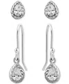 Giani Bernini 2-pc. Set Cubic Zirconia Pear-shaped Stud & Drop Earrings In 18k Yellow Gold Over Sterling Silver, E In Metallic