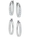 Giani Bernini 2-pc. Set Cubic Zirconia Small Hoop Earrings, Created For Macy's In Silver