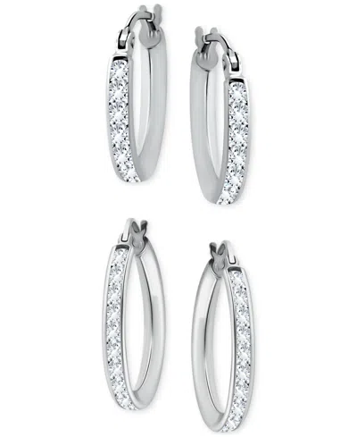 Giani Bernini 2-pc. Set Cubic Zirconia Small Hoop Earrings, Created For Macy's In Silver