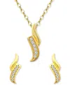 Giani Bernini 2-pc. Set Cubic Zirconia Swirl Pendant Necklace & Matching Stud Earrings In 18k Gold-plated Sterling In Gold