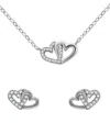 GIANI BERNINI 2-PC. SET CUBIC ZIRCONIA DOUBLE HEART PENDANT NECKLACE & MATCHING STUD EARRINGS IN 18K GOLD-PLATED S
