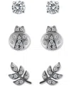 Giani Bernini 3-pc. Set Cubic Zirconia Stud Earrings In 18k Yellow Gold Over Sterling Silver (also In Sterling Sil In Metallic