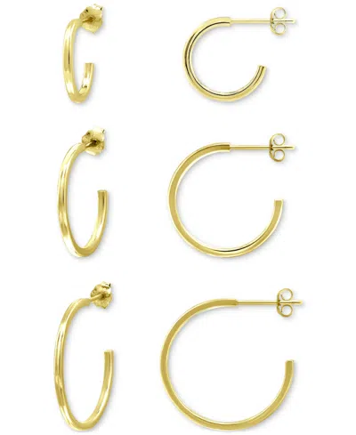 Giani Bernini 3-pc. Set Graduated Hoop Earrings, Created For Macy's In Gold Over Silver