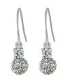 Giani Bernini 6mm Pave Crystal Ball Drop Wire Earrings In Sterling Silver In White