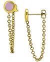 Giani Bernini Abalone Chain Front And Back Drop Earrings In 18k Gold-plated Sterling Silver (also In Pink Shell), In Pink Shell