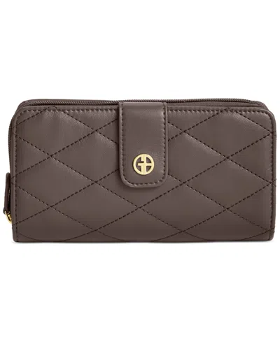 Giani Bernini Aio Quilted Wallet, Macy's Exclusive In Chocolate