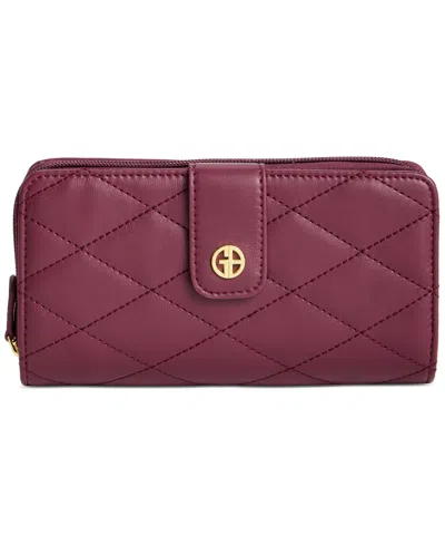Giani Bernini Aio Quilted Wallet, Macy's Exclusive In Pink