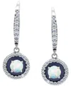Giani Bernini Amethyst (1/4 Ct. T.w.), Cubic Zirconia, & Enamel Circle Dangle Hoop Earrings In Sterling Silver (al In Blue