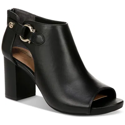 Giani Bernini Ariianna Womens Buckle Leather Espadrille Heels In Black