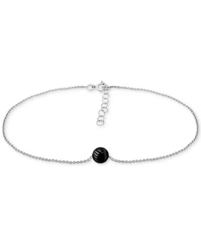 Giani Bernini Aventurine Ankle Bracelet (also In Cultured Freshwater Pearl, Onyx, Howlite, Sodalite), Created For In Onyx,silver