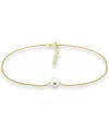 Giani Bernini Aventurine Ankle Bracelet (also In Cultured Freshwater Pearl, Onyx, Howlite, Sodalite), Created For In Pearl,gold Over Silver