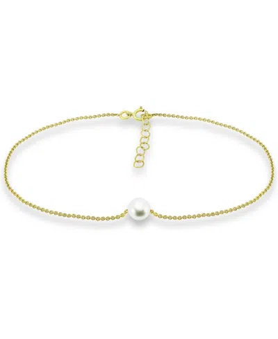 Giani Bernini Aventurine Ankle Bracelet (also In Cultured Freshwater Pearl, Onyx, Howlite, Sodalite), Created For In Pearl,gold Over Silver