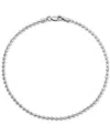 Giani Bernini Giani Beaded Link Ankle Bracelet In Sterling Silver, Created For Macy's In Silver