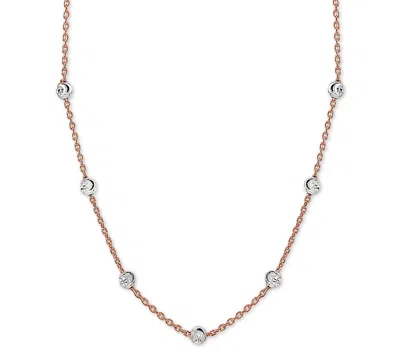 Giani Bernini Beaded Station Chain Necklace In 18k Gold-plated Silver, Or 18k Rose Gold-plated Silver Or Sterling 