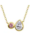 Giani Bernini Black & White Cubic Zirconia Round & Pear Two Stone Pendant Necklace, 16" + 2" Extender, Exclusively