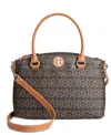 Giani Bernini Block Signature Mini Satchel, Created For Macy's In Brown Signature,silver