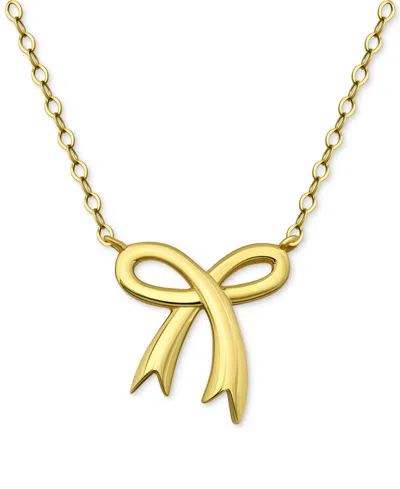 Giani Bernini Bow Pendent Necklace, 16" + 2" Extender, 18k Gold-plated Sterling Silver (also In Sterling Silver) E In Multi