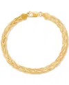 Giani Bernini Braided Herringbone Link 7-1/2" Bracelet In 14k Gold-plated Sterling Silver, Created For Macy's In Gold