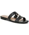 GIANI BERNINI CAITLYNN SLIP-ON MEMORY FOAM HARDWARE FLAT SANDALS, CREATED FOR MACY'S