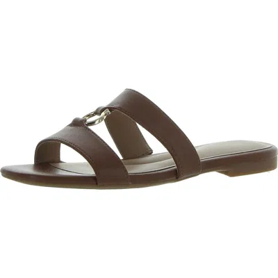 Giani Bernini Caitlynn Womens Embellished Faux Leather Slide Sandals In Multi