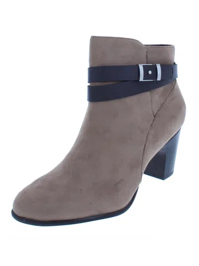 Giani Bernini Calae Womens Belted Padded Insole Ankle Boots In Grey