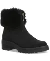Giani Bernini Women's Calliee Memory Foam Front Zip Lug Sole Booties, Created For Macy's In Black Micro