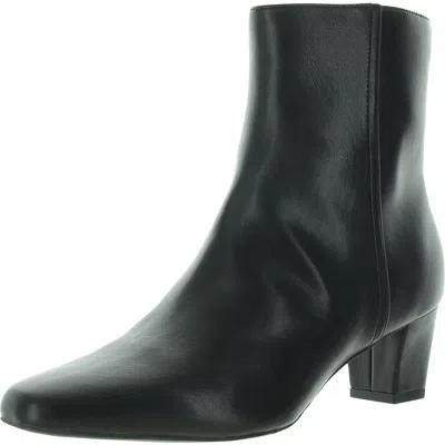Giani Bernini Carliee Womens Memory Foam Faux Leather Ankle Boots In Black